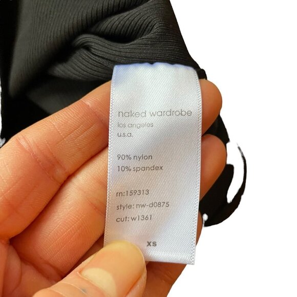 Naked Wardrobe Mini Dress Womens Extra Small XS Black One Shoulder Bodycon Short - Picture 6 of 8